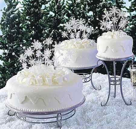 check this out sprays of snowflakes as if they burst off the cake