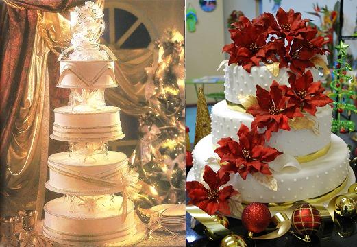 adorn your cake with a silver or gold ribbon instead of the usual roses 