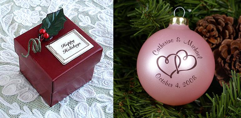  put the favors in gift boxes how about a personalized christmas ball